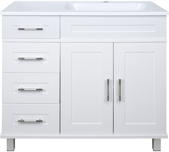 Изображение товара Тумба с раковиной Misty купер 90 с 4 ящиками, белая, правая УТ000010923