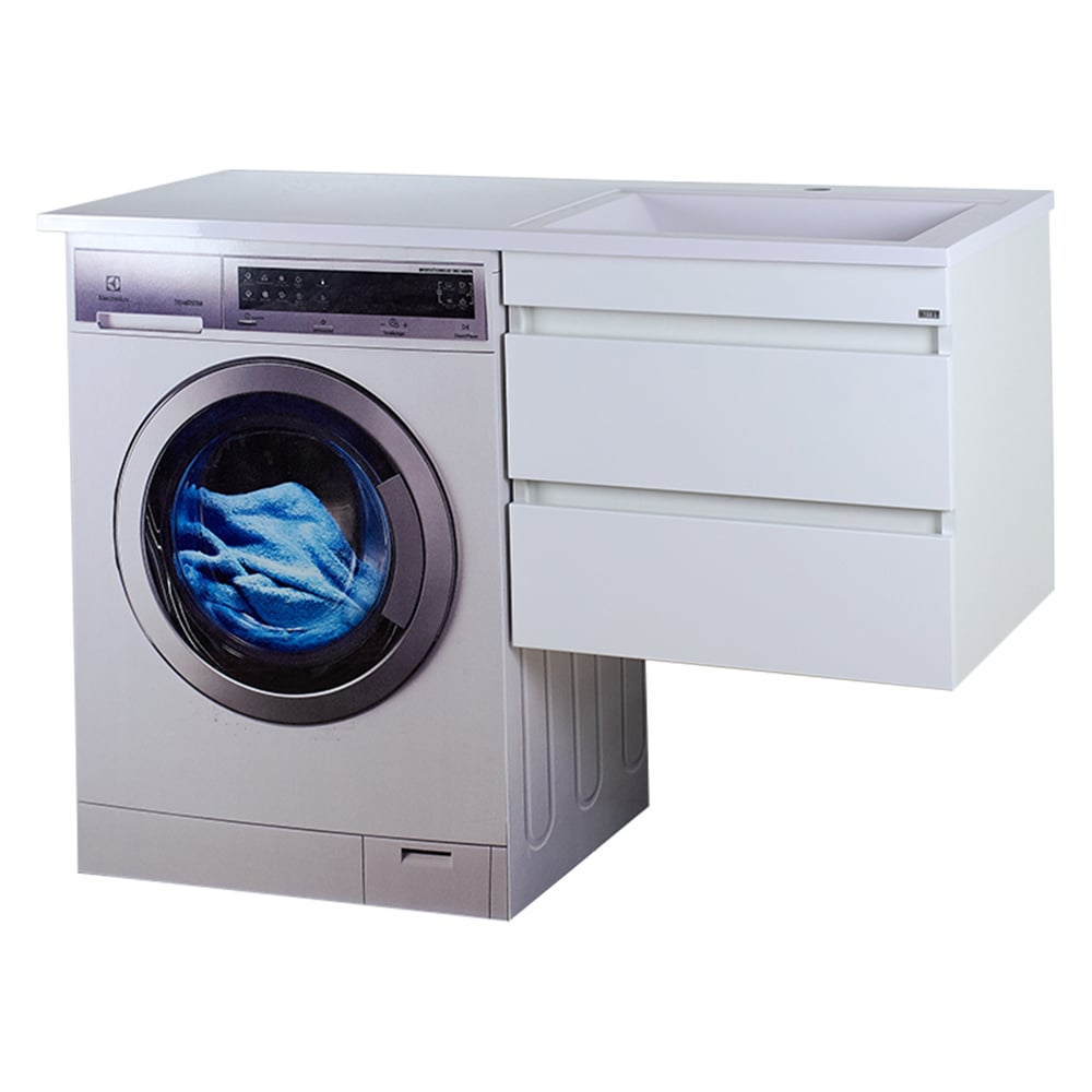 Изображение товара Тумба под стиральную машину Misty Фостер 55 двуящик современная белая