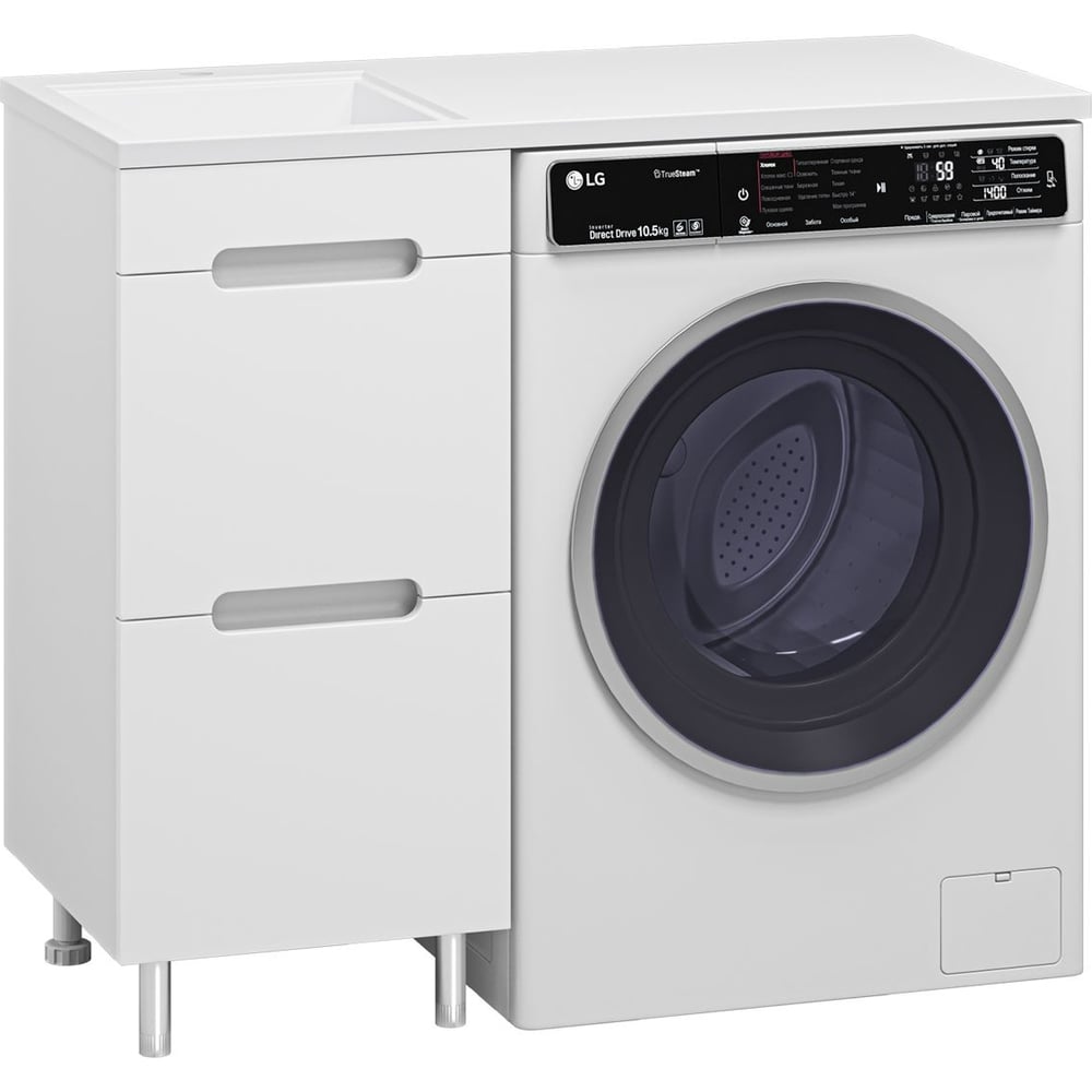 Изображение товара Тумба Misty Байкал 40 с левой раковиной и 2 ящиками