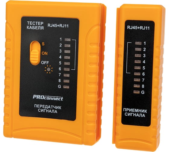 Изображение товара Тестер кабеля PROCONNECT RJ-45+RJ-11 468 12-1006-4