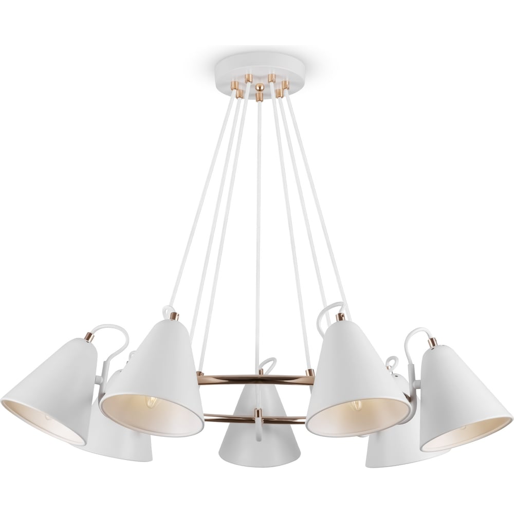 Изображение товара Подвесной светильник Freya falke 7xe14x40w металл белый с золотом для модерна 75 см