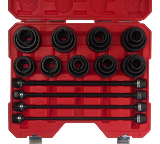 Изображение товара Универсальный набор для монтажа/демонтажа сайлентблоков JTC, 29 пр., внутр. диаметр оправок 24-72 мм 6770