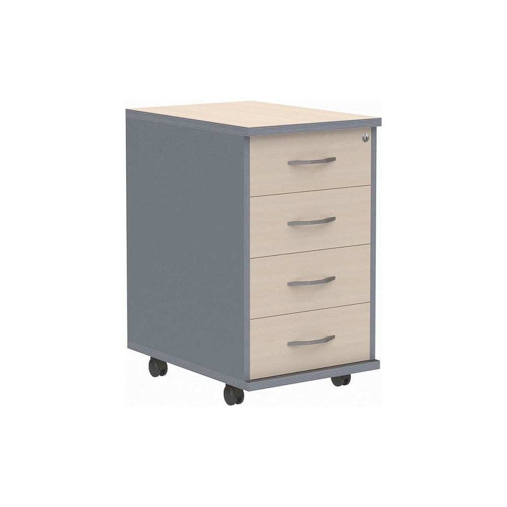 Изображение товара Подкатная тумба SKYLAND ТМ-4.А клен металлик современные материалы и 4 ящика