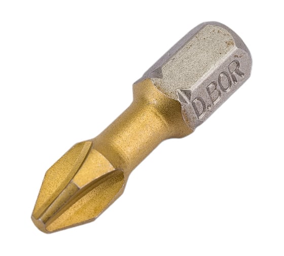 Изображение товара Биты фрезерованные TiN-half (10 шт; Ph2; 25 мм) D.BOR D-THT-PH02-025-010