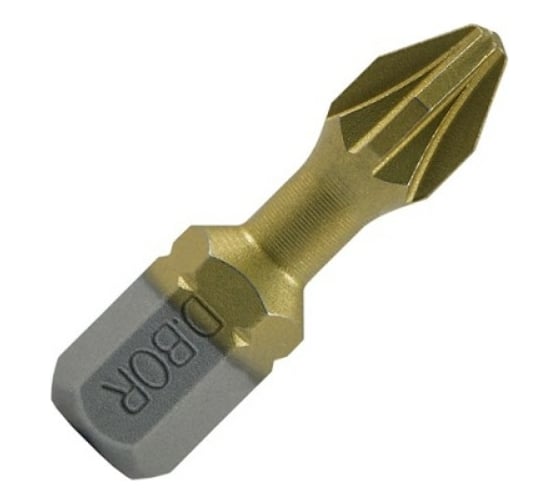 Изображение товара Биты фрезерованные TiN-half (10 шт; Pz2; 25 мм) D.BOR D-THT-PZ02-025-010