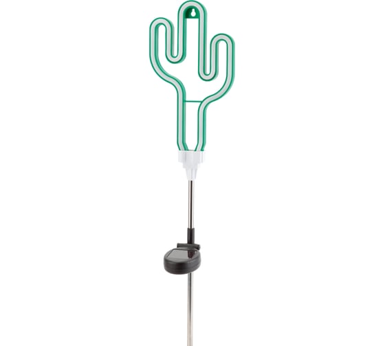 Изображение товара Садовый неоновый светильник ЭРА ERASF01231 Кактус на солнечной батарее Б0044239