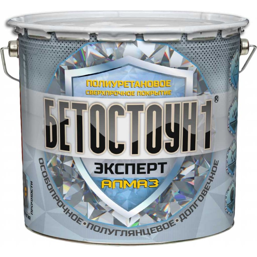 Изображение товара Полиуретановая полуглянцевая эмаль для бетонных полов 3 кг Алмаз RAL 7040