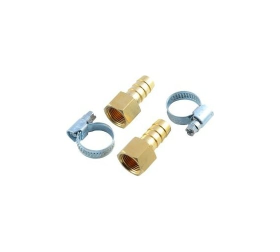 Изображение товара Штуцер пневматический внутренняя резьба 1/4- елочка 10 мм, 2 шт. + хомуты ROCKFORCE RF-FFH04/06(1838)