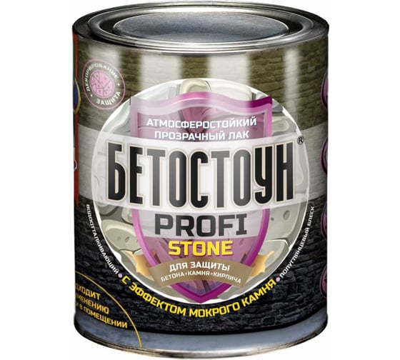 Изображение товара Атмосферостойкий полуглянцевый лак с эффектом «мокрый камень» Красковия Бетостоун profi «stone» 0,7кг ER-00004781
