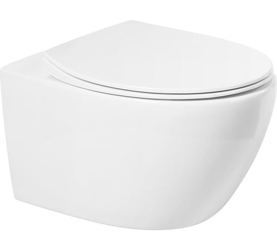 Изображение товара Подвесной безободковый унитаз Art&Max ELEGANT с сиденьем в комплекте AM9316CHR/SC