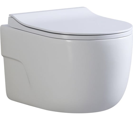 Изображение товара Подвесной безободковый унитаз Art&Max VERONA с вихревым смывом TORNADO, в комплекте с сиденьем и креплением AM012CHRT/SC