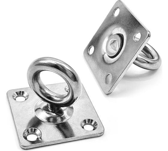 Изображение товара Нержавеющий обушок на прямоугольной пластине KREPFIELD 6 мм, art 8396, а2, 2 шт. 8396А2ОБУШОК6ММ-2