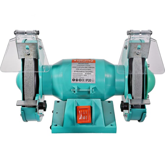 Изображение товара Точильный станок Sturm 150х16х12,7 мм, 280 Вт, 2950 об/мин, адаптирован для доп.насадок BG60152U