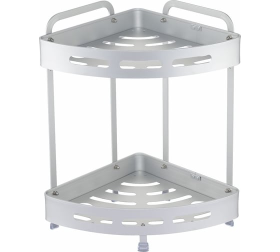 Изображение товара Настенная полка Zenfort 2-ярусная, угловая, серебро ta-3542a2 101200