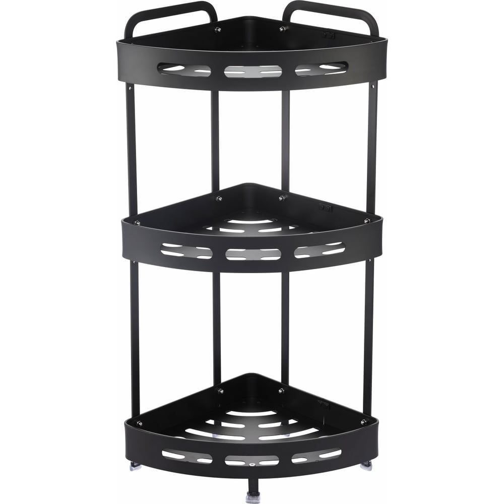 Изображение товара Напольная/настенная полка Zenfort 3-ярусная, угловая, черный ta-3542b3 101203