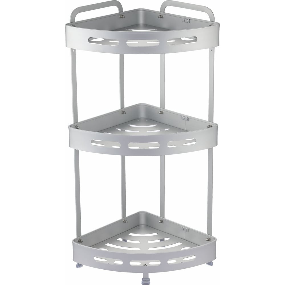 Изображение товара Настенная полка Zenfort 3-ярусная, угловая, серебро ta-3542a3 101202