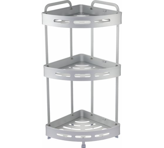 Изображение товара Настенная полка Zenfort 3-ярусная, угловая, серебро ta-3542a3 101202