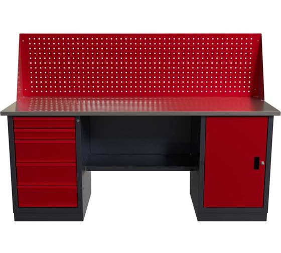 Изображение товара Слесарный двухтумбовый верстак IRONMEBEL worky wk-5/wk-0 1900 с экраном M-IM00200K