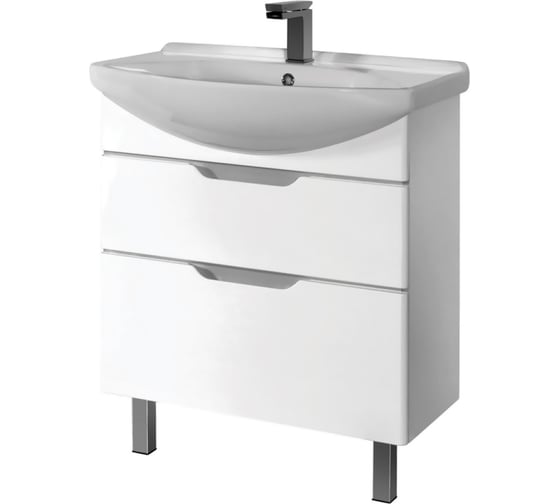 Изображение товара Тумба Dreja eco Laguna Plus 85 NEW, белый лак, 2 ящика, органайзер 99.0107