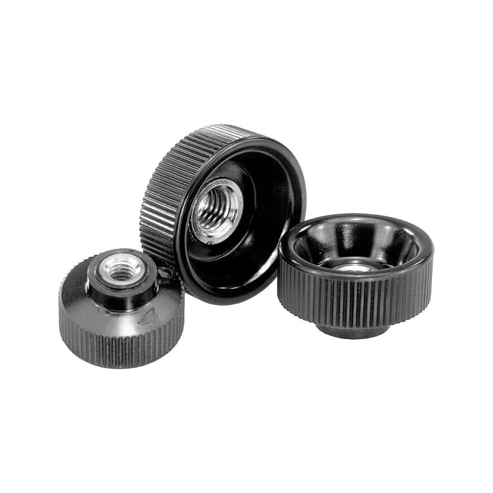 Изображение товара Ручка с накаткой KIPP K0138.10 из дуропласта черная с резьбовой втулкой