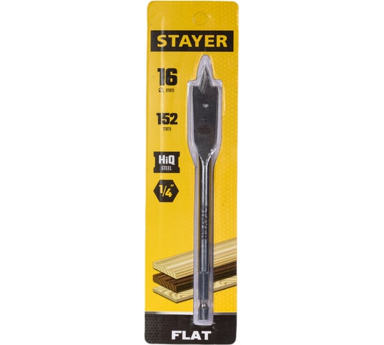 Изображение товара Сверло перьевое по дереву FLAT 16 мм Stayer 2950-16_z01