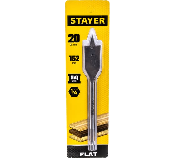 Изображение товара Сверло перьевое по дереву FLAT 20 мм Stayer 2950-20_z01
