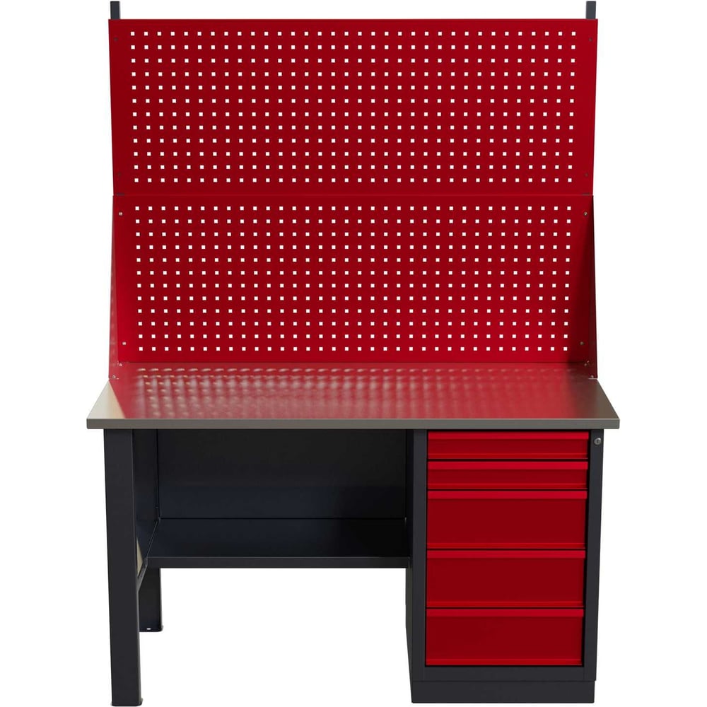 Изображение товара Слесарный верстак IRONMEBEL Worky WK-5 1400 с двойным экраном и тумбой