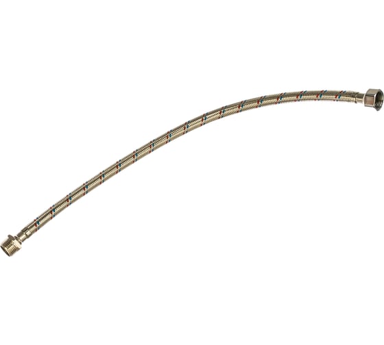 Изображение товара Подводка гибкая для воды, оплетка из нержавеющей стали (гайка/штуцер; 1/2"; 0.5 м) STAYER 51015-G/S-050