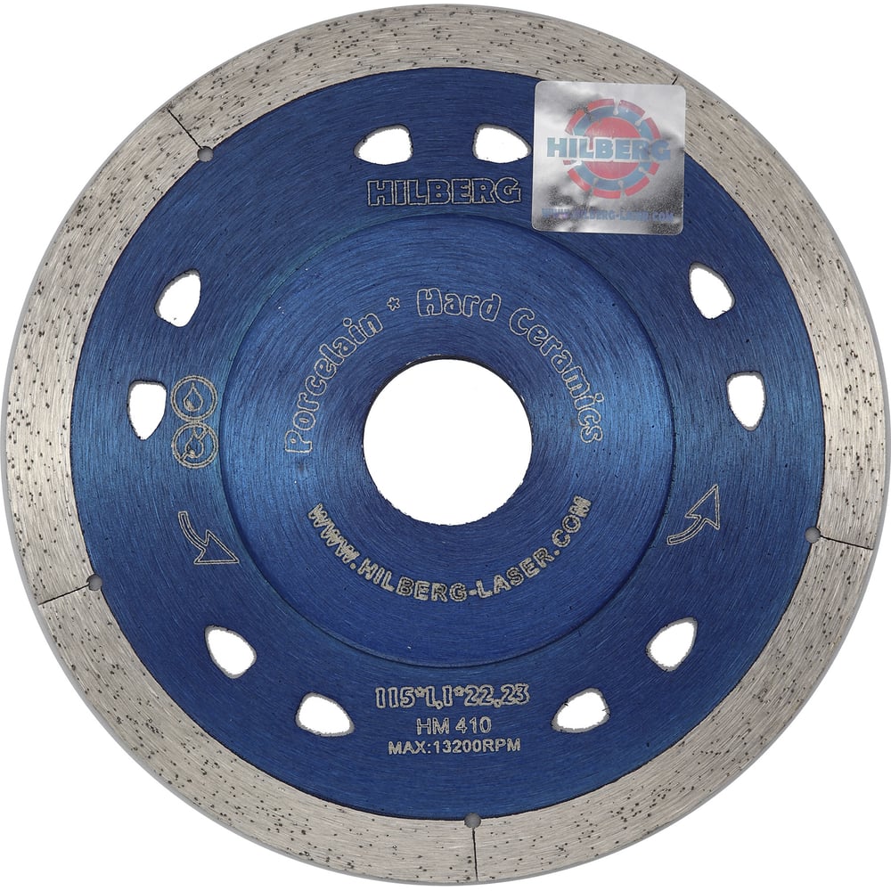 Изображение товара Диск алмазный отрезной Extra Thin 115х22.23 мм Hilberg HM410 для керамогранита и керамики