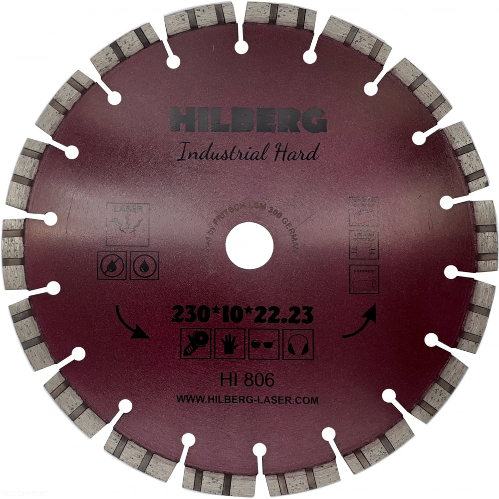 Отрезной алмазный диск Hilberg диск алмазный по бетону hilberg 350x25 4x3 2 мм мм сегментный сухой рез