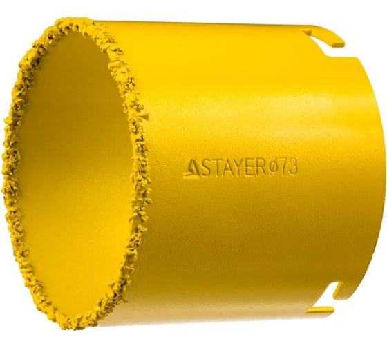 Изображение товара Коронка кольцевая с карбидно-вольфрамовой крошкой PROFESSIONAL 73 мм STAYER 33345-73
