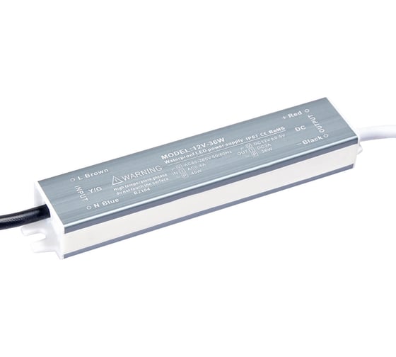 Изображение товара Блок питания LEDCRAFT LC-WP-36W-12V IP67 3 A 160x30x20 418020029