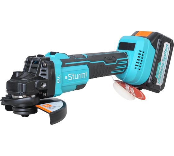 Изображение товара Аккумуляторная углошлифовальная машина Sturm 1batterysystem CAG1812