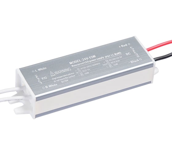 Изображение товара Блок питания LEDCRAFT LC-WP-15W-24V IP67 0.6 А 105x30x20 418020024