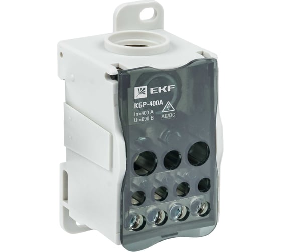 Изображение товара Распределительный блок EKF КБР на DIN-рейку и монтажную панель, 400A, PROxima plc-kbr400