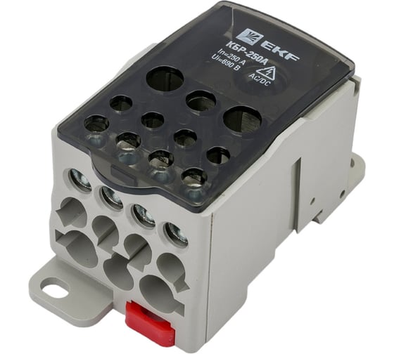 Изображение товара Распределительный блок EKF КБР на DIN-рейку и монтажную панель, 250A, PROxima plc-kbr250