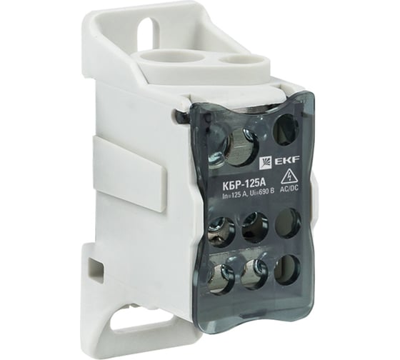 Изображение товара Распределительный блок EKF КБР на DIN-рейку и монтажную панель, 125A, PROxima plc-kbr125