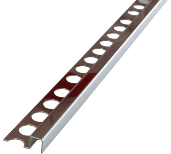 Изображение товара Профиль для плитки из нержавеющей стали РУССКИЙ ПРОФИЛЬ полированный РПН-10 10П 2,7м 4680427116025