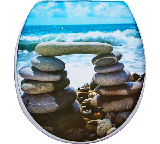 Изображение товара Мягкое сиденье для унитаза Сантис морские камни 017023