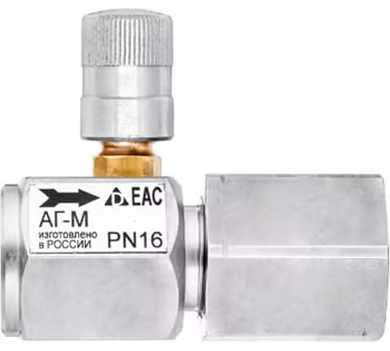 Изображение товара Кнопочный клапан РОСМА АГ-М Ду15 Ру16, сталь, ВР/накидная гайка G1/2 D070-04275