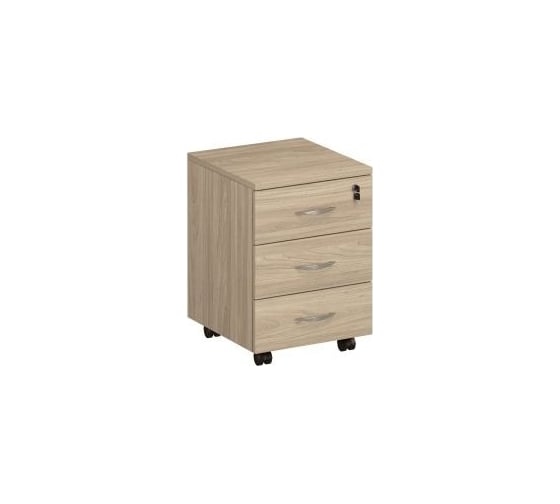 Изображение товара Выкатная 3-ящичная тумба с замком Юнитекс "Формула" 42х45х58 см, вяз светлый ФР_210_ВЗ