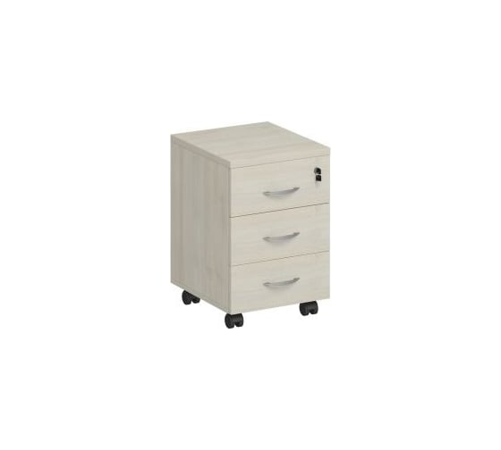 Изображение товара Выкатная 3-ящичная тумба с замком Юнитекс "А4" 42х45х57 см, белый премиум А4_204_БП