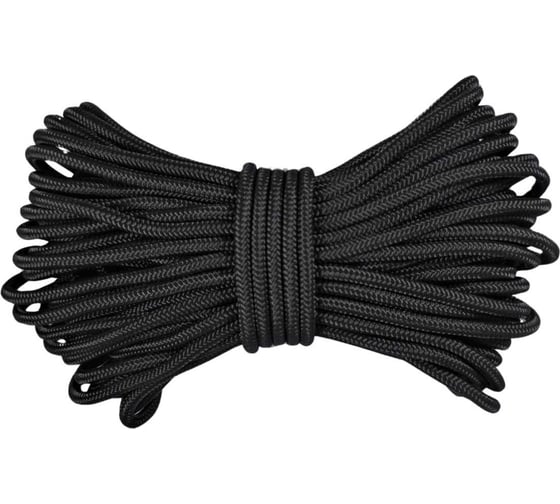 Изображение товара Шнур плетеный полипропиленовый ООО Оптхозторг 6 мм 50 м черный 0586503