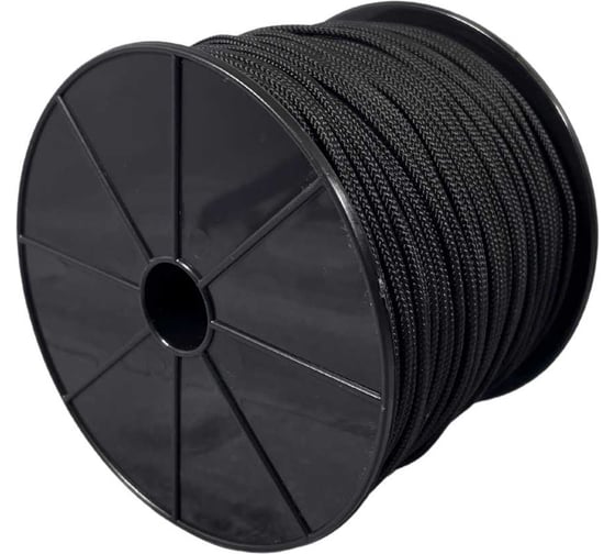 Изображение товара Шнур плетеный полипропиленовый ООО Оптхозторг 2 мм 100 м черный 05821003
