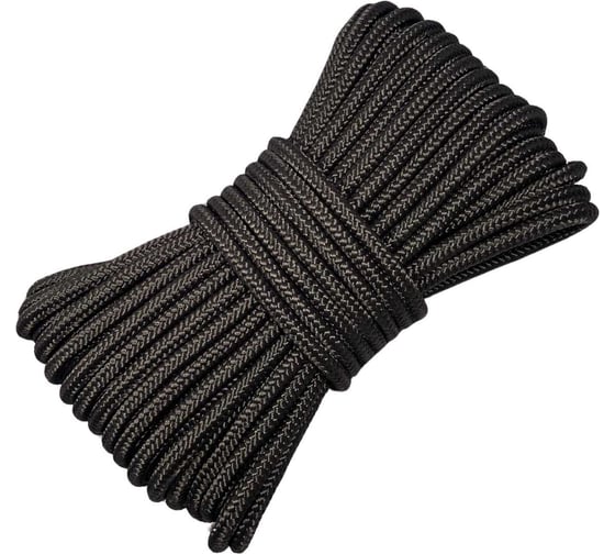 Изображение товара Шнур плетеный полипропиленовый ООО Оптхозторг 8 мм 50 м черный 0588503