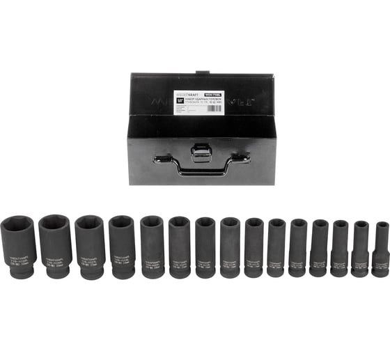 Изображение товара Набор головок ударных глубоких (15 пр, 1/2" 10-32 мм) WIEDERKRAFT WDK-710BL
