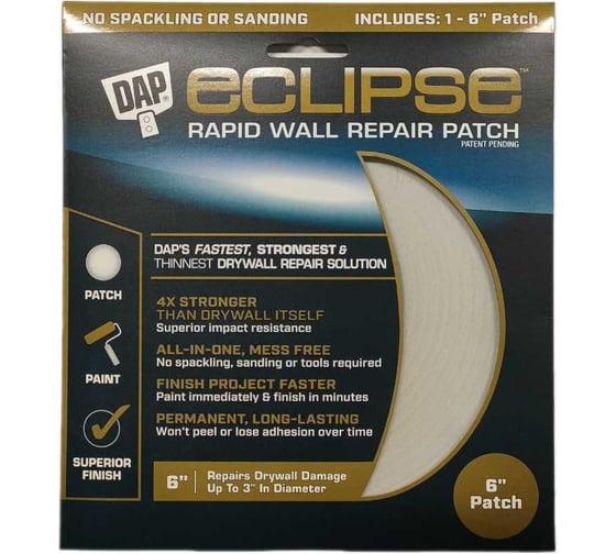 Изображение товара Самоклеящийся патч (заплата) DAP для экспресс ремонта без шпатлевания eclipse, размер 6" (15 см) 9166