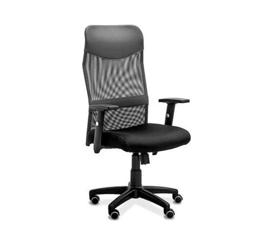 Изображение товара Кресло руководителя Юнитекс "Сити" A/1DN спинка сетка/вставка экокожа/ сиденье ткань серая B50, темно-серая CN1118, серая TW50 S/1DN/B50/CN1118/tw50