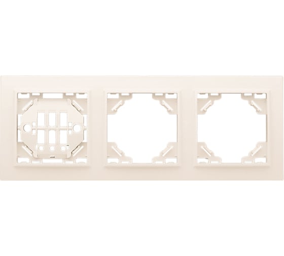 Изображение товара Горизонтальная рамка EKF Минск 3-местная бежевый ERM-G-303-20