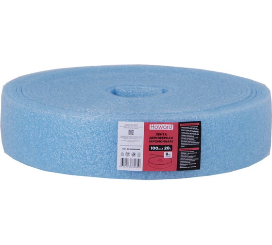 Изображение товара Кромочная демпферная лента HOWARD 8 мм, голубая, 100 мм, 20 м 00-00000463